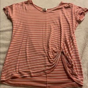 Pink and white striped dressy t shirt
